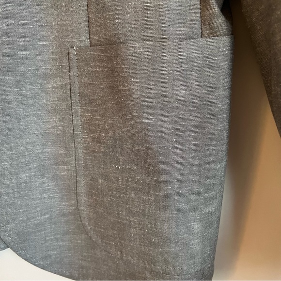1901 Extra Trim Fit Chambray Sport Coat in Grey - Picture 5 of 10